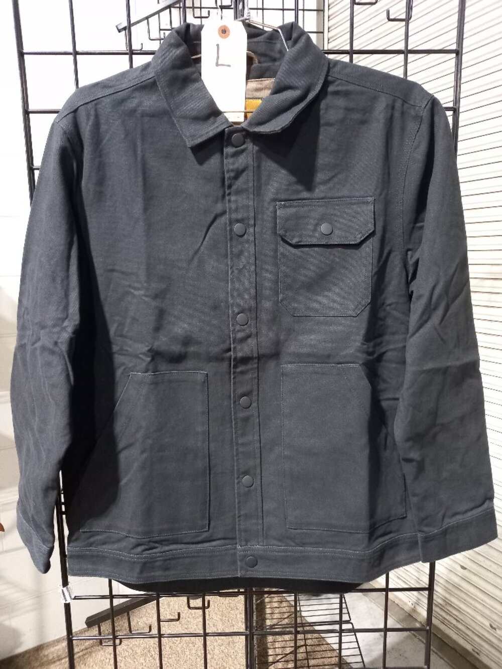 Men's Concealed Carry Flannel Lined Canvas Shirt Jacket | Large